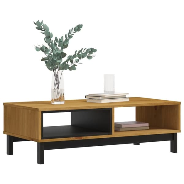 The Living Store sofabord FLAM 100x50x32,5 cm massivt fyrretræ -  Sofaborde