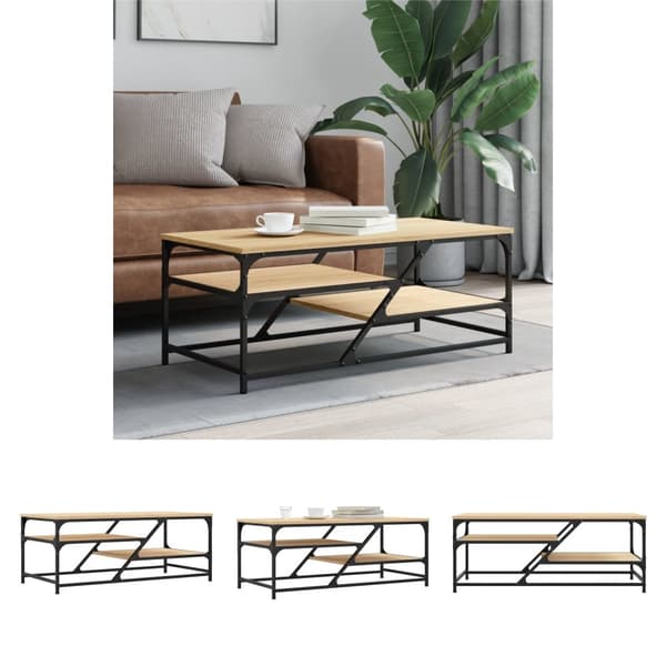 The Living Store Sohvapöytä Sonoma-tammi 100x49x40 cm tekninen puu -  Kahvipöydät