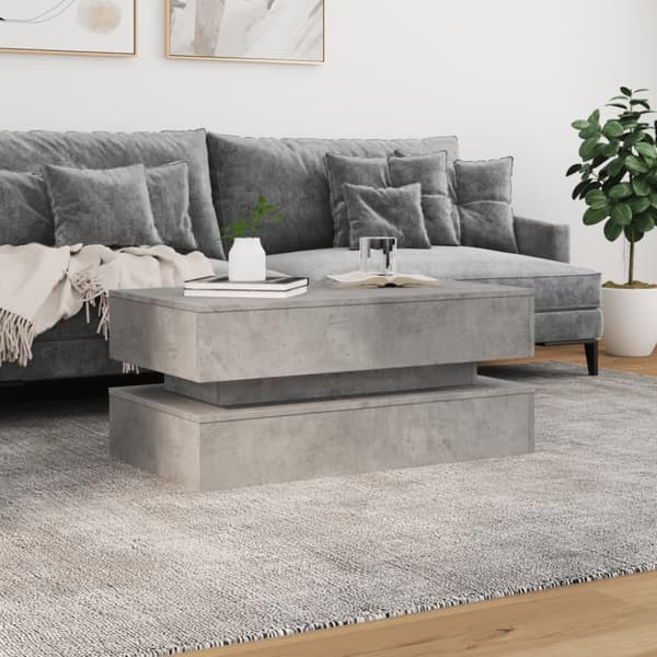 The Living Store Soffbord med LED betonggrå 90x50x40 cm -  Soffbord