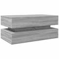 Miniatyrbillede 4 af 11: The Living Store sofabord med LED-lys 90x50x40 cm grå sonoma-eg -  Sofaborde