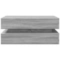 Miniatyrbillede 8 af 11: The Living Store sofabord med LED-lys 90x50x40 cm grå sonoma-eg -  Sofaborde