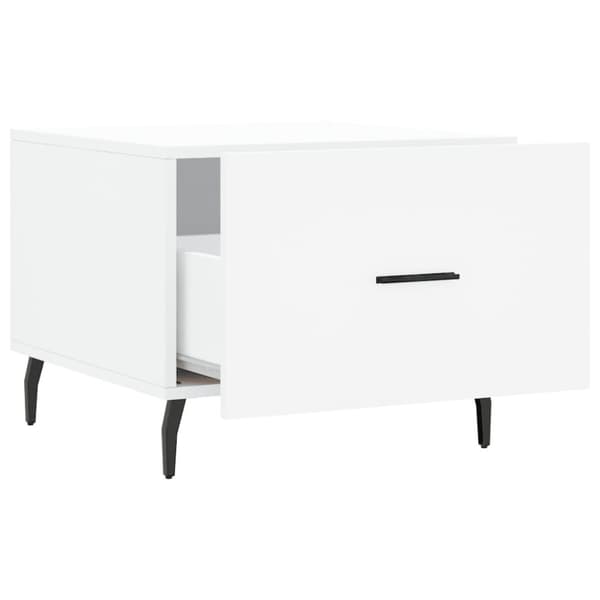 The Living Store sofaborde 2 stk. 50x50x40 cm konstrueret træ hvid - Sofaborde