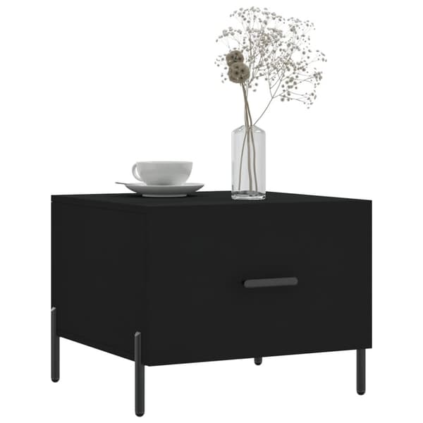 The Living Store sofaborde 2 stk. 50x50x40 cm konstrueret træ sort - Sofaborde