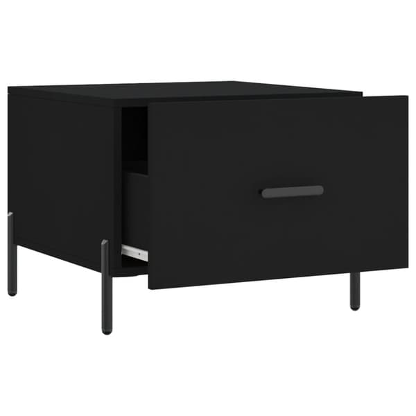 The Living Store sofaborde 2 stk. 50x50x40 cm konstrueret træ sort - Sofaborde