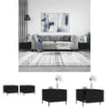 Miniatyrbillede 1 af 11: The Living Store sofaborde 2 stk. 50x50x40 cm konstrueret træ sort -  Sofaborde