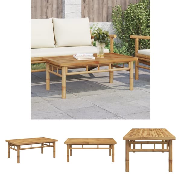 The Living Store sofabord 90x50x35 cm bambus -  Sofaborde