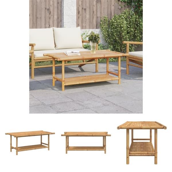 The Living Store sofabord 110x55x45 cm bambus -  Sofaborde
