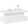 Miniatyrbillede 7 af 11: The Living Store sofabord med LED-lys 90x50x40 cm hvid -  Sofaborde