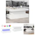 Miniatyrbillede 1 af 11: The Living Store sofabord med LED-lys 90x50x40 cm hvid -  Sofaborde