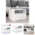 Miniatyrbillede 1 af 11: The Living Store sofabord med LED-lys 50x49x40 cm hvid -  Sofaborde