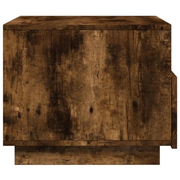 The Living Store Soffbord med LED rökfärgad ek 50x49x40 cm - Soffbord