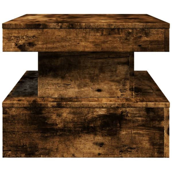 The Living Store Soffbord med LED rökfärgad ek 90x50x40 cm - Soffbord
