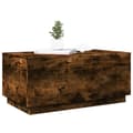 Miniatyrbild 7 av 11: The Living Store Soffbord med LED rökfärgad ek 90x50x40 cm -  Soffbord