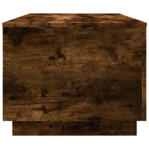 The Living Store Soffbord med LED rökfärgad ek 90x50x40 cm - Soffbord