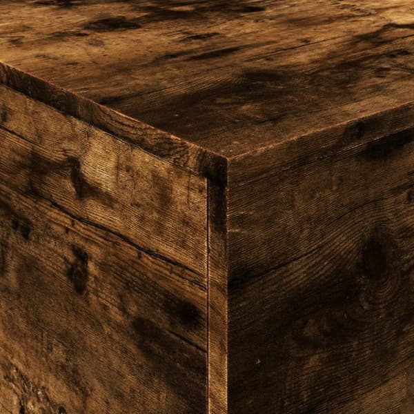 The Living Store Soffbord med LED rökfärgad ek 90x50x40 cm - Soffbord