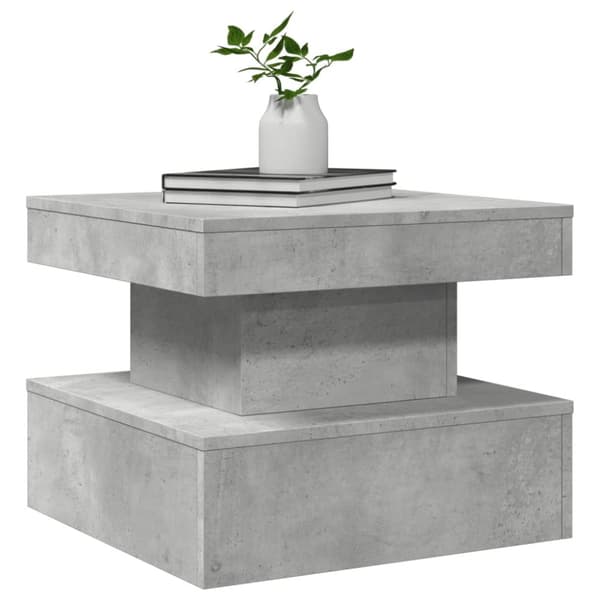 The Living Store Soffbord med LED betonggrå 50x50x40 cm -  Soffbord