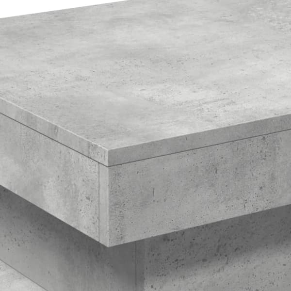 The Living Store Soffbord med LED betonggrå 50x50x40 cm - Soffbord