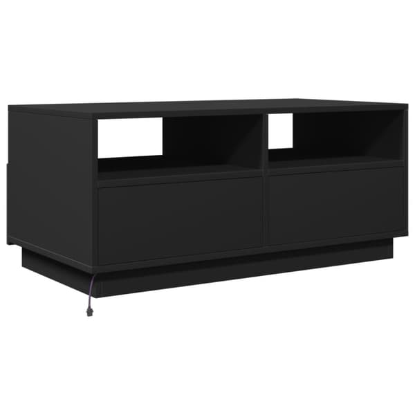 The Living Store Sohvapöytä LED-valoilla musta 90x49x40 cm - Kahvipöydät