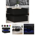 Miniatyrbillede 1 af 11: The Living Store sofabord med LED-lys 50x50x40 cm sort -  Sofaborde