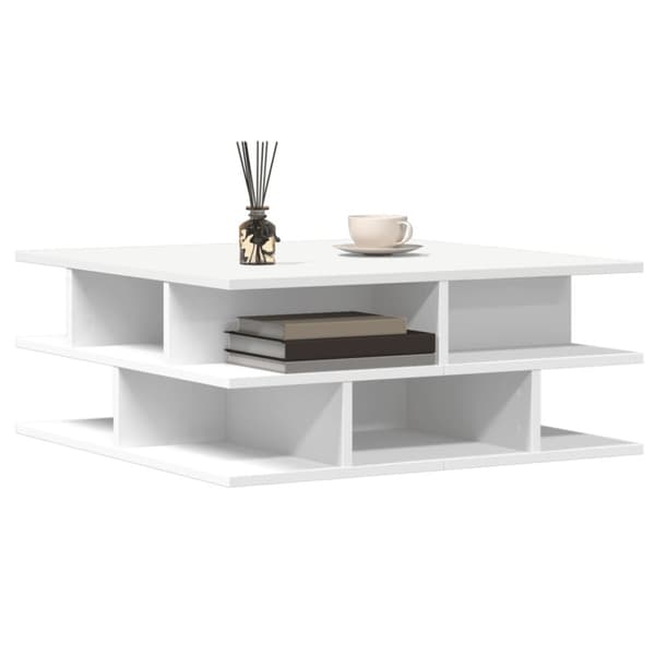 The Living Store sofabord 70x70x29 cm spånplade hvid -  Sofaborde
