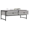 Miniatyrbillede 5 af 11: The Living Store sofabord 101x49x39,5 cm konstrueret træ grå sonoma-eg -  Sofaborde