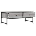 Miniatyrbillede 6 af 11: The Living Store sofabord 101x49x39,5 cm konstrueret træ grå sonoma-eg -  Sofaborde