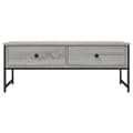 Miniatyrbillede 7 af 11: The Living Store sofabord 101x49x39,5 cm konstrueret træ grå sonoma-eg -  Sofaborde