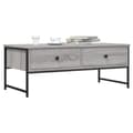 Miniatyrbillede 2 af 11: The Living Store sofabord 101x49x39,5 cm konstrueret træ grå sonoma-eg -  Sofaborde