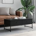 Miniatyrbillede 4 af 11: The Living Store sofabord 101x49x39,5 cm konstrueret træ sort -  Sofaborde