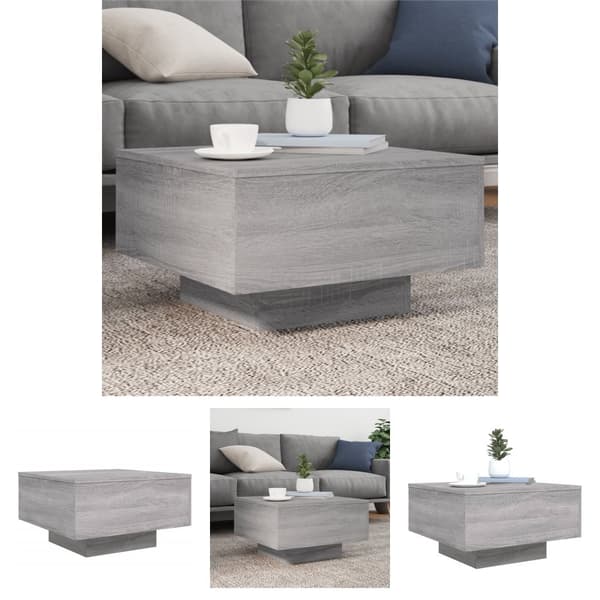 The Living Store Soffbord grå 55x55x31 cm konstruerat trä - Soffbord