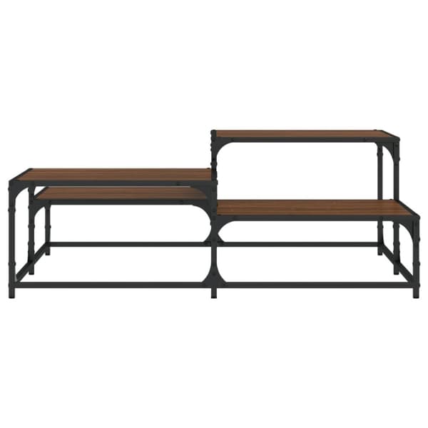 The Living Store Soffbord brun ek 107x107x40 cm konstruerat trä -  Soffbord