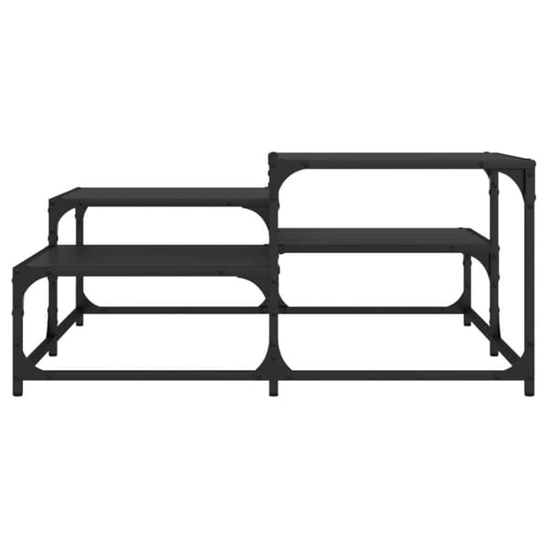 The Living Store sofabord 87,5x87,5x40 cm konstrueret træ sort - Sofaborde
