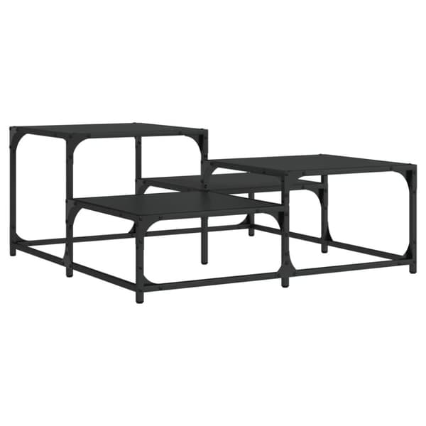 The Living Store sofabord 87,5x87,5x40 cm konstrueret træ sort -  Sofaborde