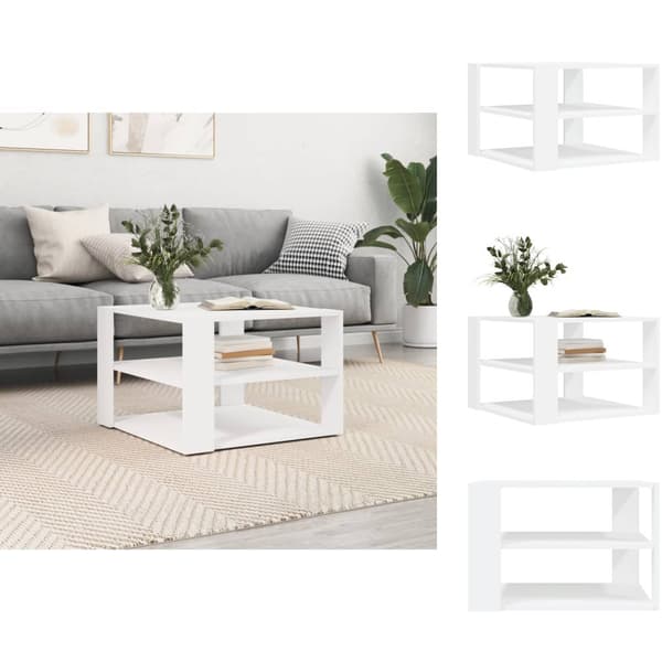 Sofaborde - Living sofabord 59,5x59,5x40 cm konstrueret træ hvid