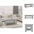 Miniatyrbillede 1 af 8: Sofaborde - Living sofabord 102x55x42 cm spånplade grå sonoma-eg