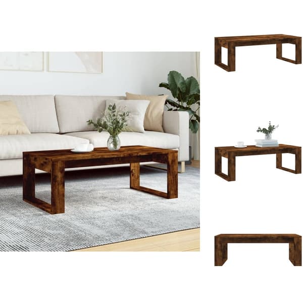 Sofaborde - Living sofabord 102x50x35 cm konstrueret træ røget egetræsfarve