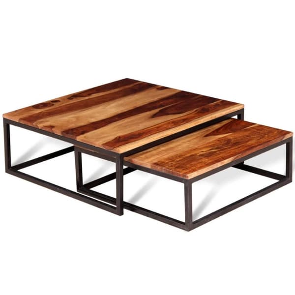 Soffbord - Living Satsbord set massiv sheeshamträ