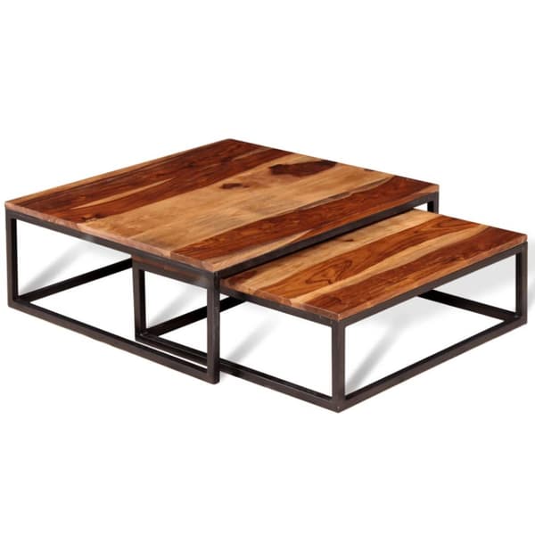 Soffbord - Living Satsbord set massiv sheeshamträ