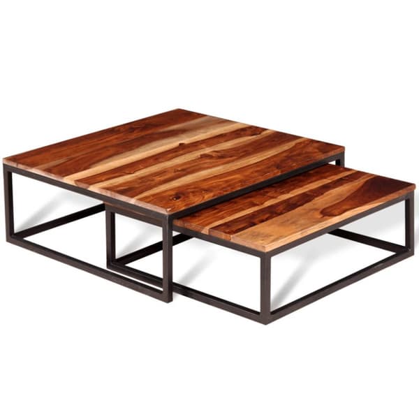 Soffbord - Living Satsbord set massiv sheeshamträ