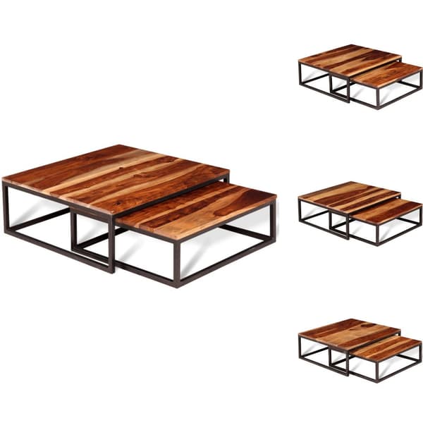 Soffbord - Living Satsbord set massiv sheeshamträ