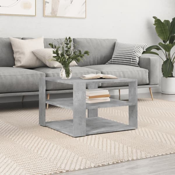 Soffbord - Living Soffbord betonggrå 59,5x59,5x40 cm konstruerat trä