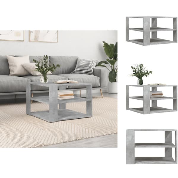 Soffbord - Living Soffbord betonggrå 59,5x59,5x40 cm konstruerat trä
