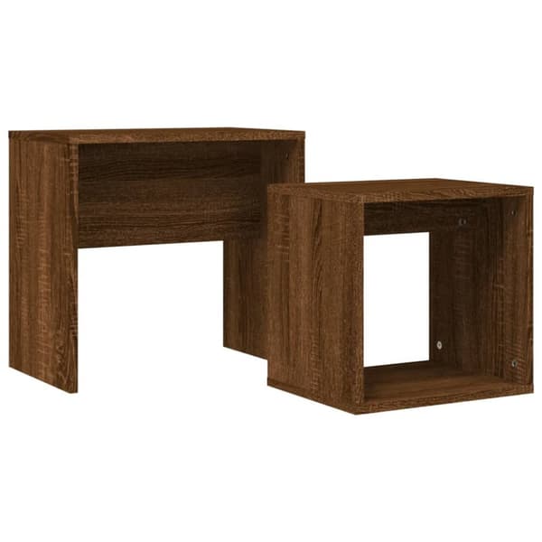 Soffbord - Living Satsbord 2 st brun ek konstruerat trä