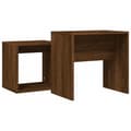 Miniatyrbild 7 av 11: Soffbord - Living Satsbord 2 st brun ek konstruerat trä