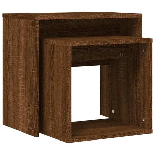 Soffbord - Living Satsbord 2 st brun ek konstruerat trä