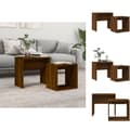 Miniatyrbild 1 av 11: Soffbord - Living Satsbord 2 st brun ek konstruerat trä