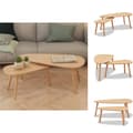 Miniatyrbillede 1 af 11: Sofaborde - Living sofabordssæt i 2 dele massivt fyrretræ brun
