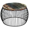 Miniatyrbillede 7 af 9: Sofaborde - Living sofabord rundt 68x37 cm massivt genbrugstræ