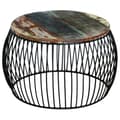 Miniatyrbillede 8 af 9: Sofaborde - Living sofabord rundt 68x37 cm massivt genbrugstræ