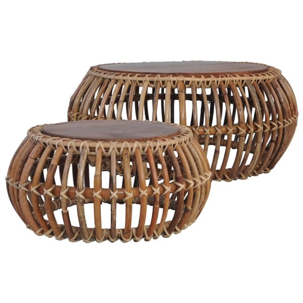 Sofaborde - Living sofaborde 2 stk. naturlig rattan